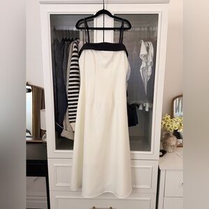 Elegant Black and White Strapless Dress